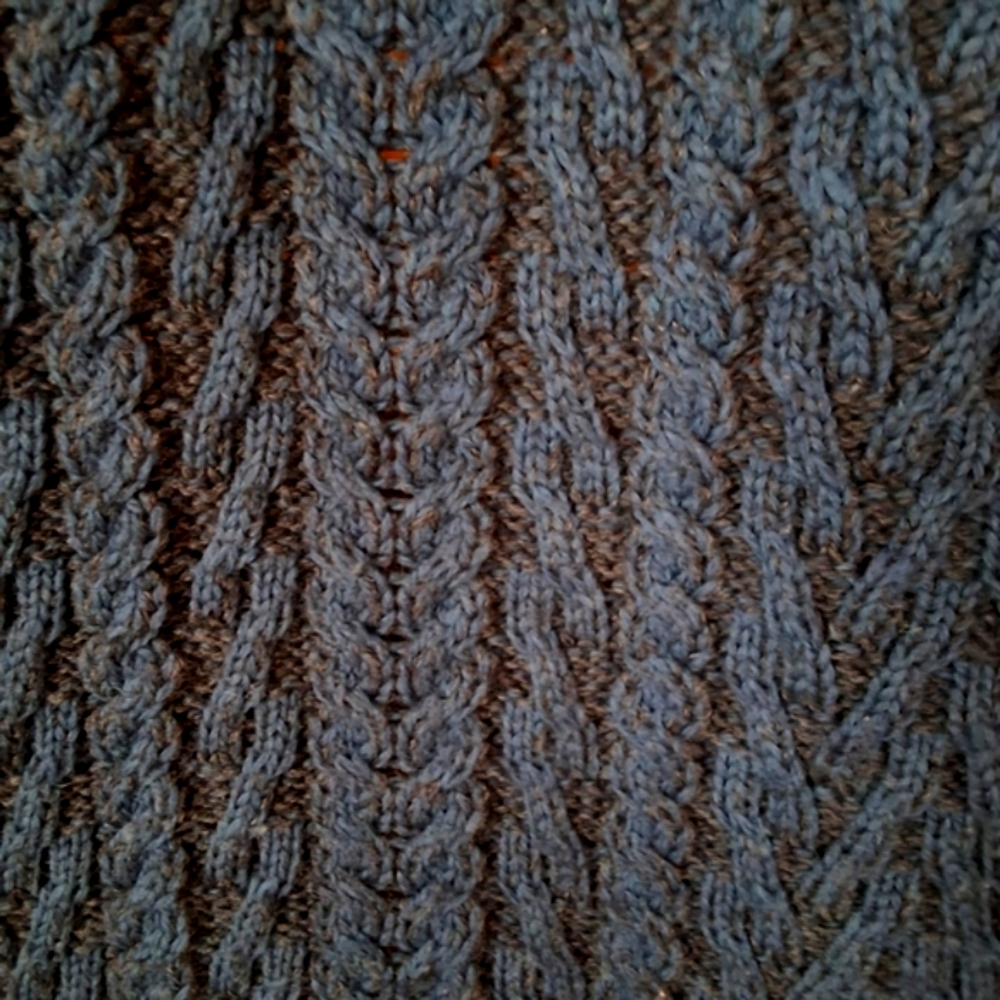 Aran Crafts Cable Knit Herringbone Shawl Collar Hooded Sweater Coat XS N… - Picture 5 of 9